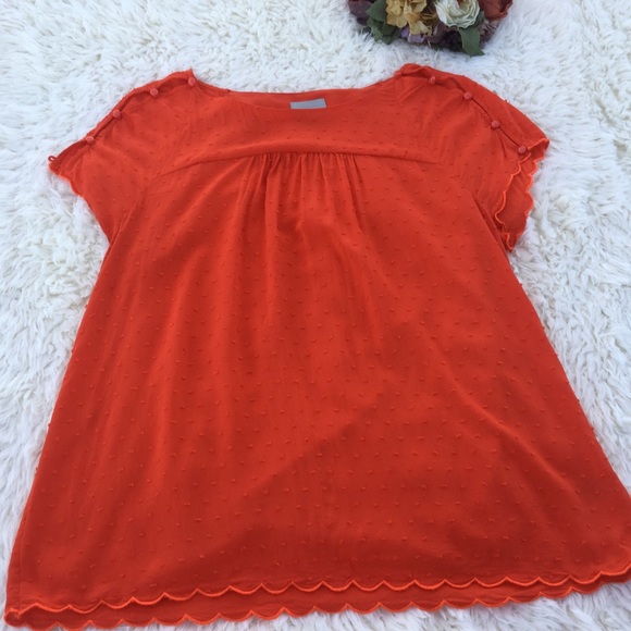 Anthropologie Tops - Maeve Size 12 Blouse Orange Spring Summer Blouse